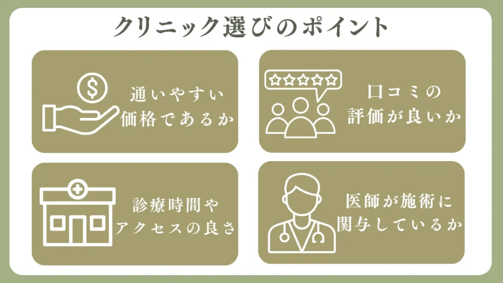 ピコトーニングのクリニックの選び方