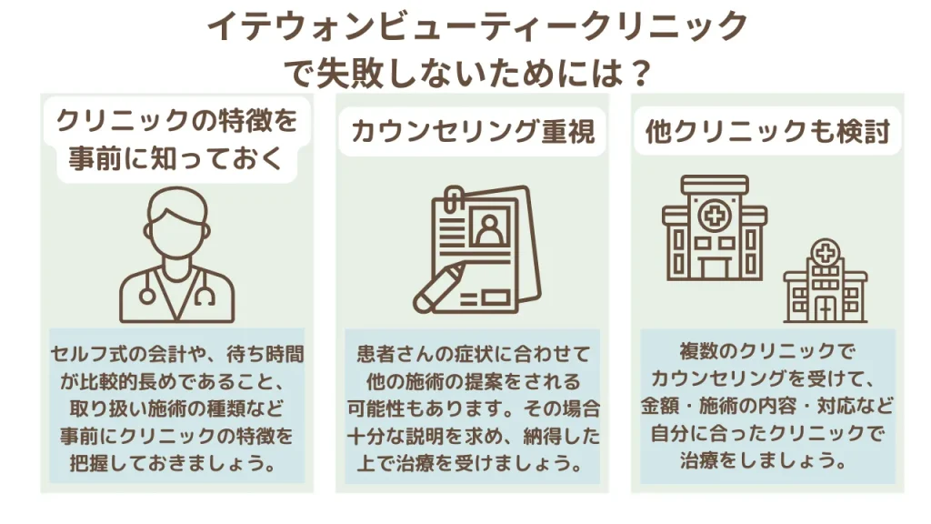 イテウォンビューティークリニックで失敗しないためには?アイキャッチ画像